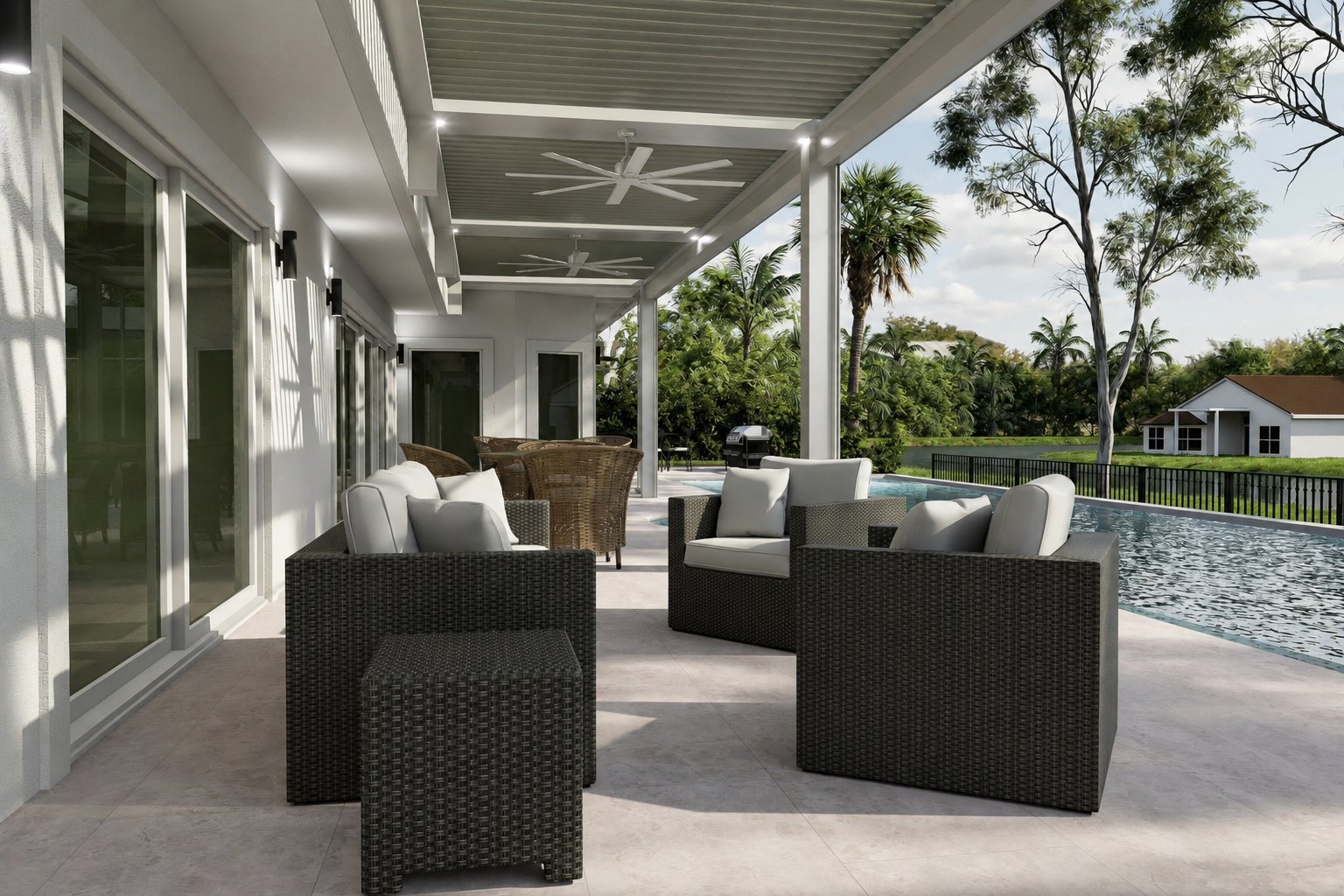 Covered outdoor living rendering