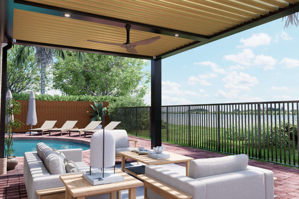 Option 2 - 12x14 covered lounge with water view