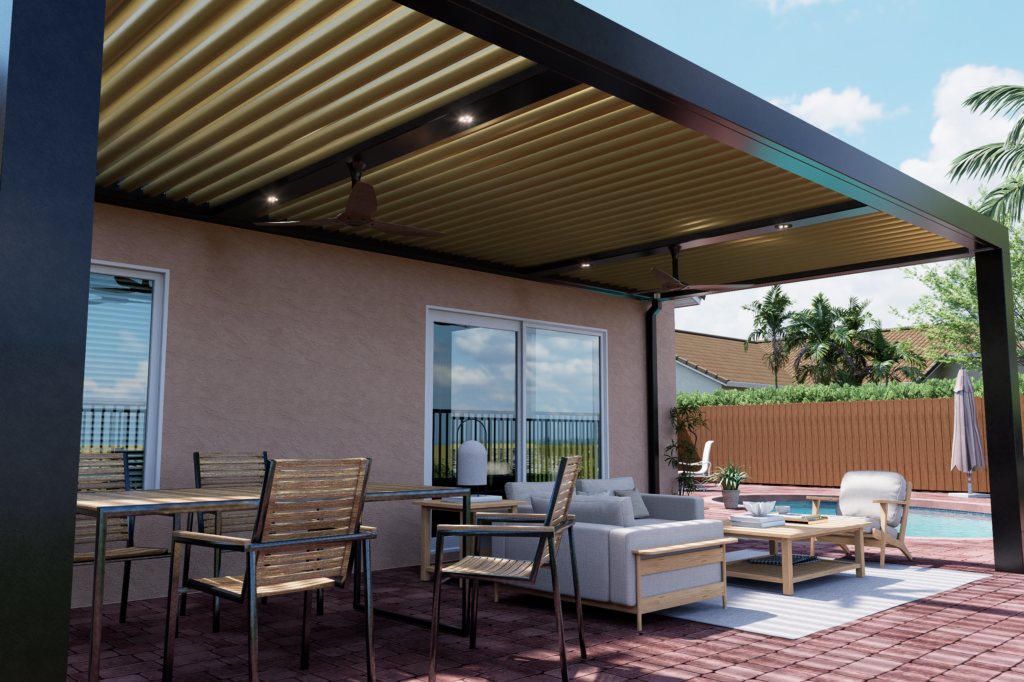 Option 1 - 12x24 dining beneath the louvers