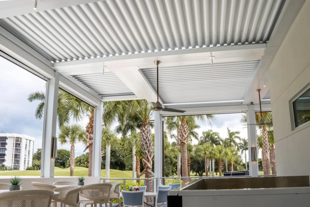StruXure louvered pergola at Boca West Country Club