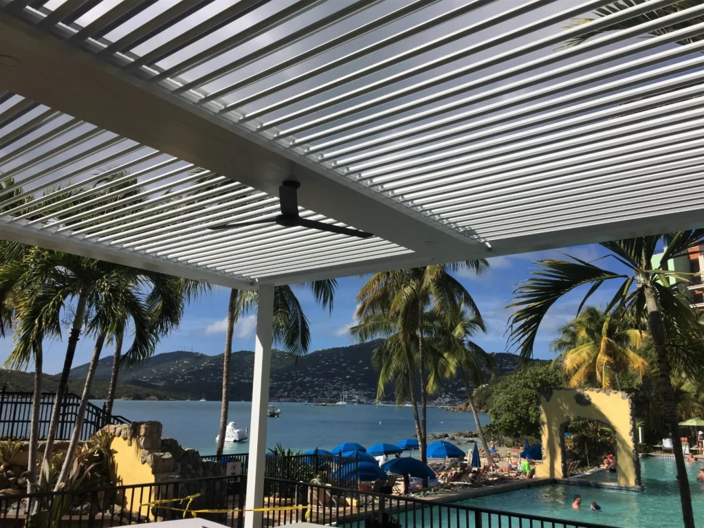 StruXure louvered pergola at Marriott Frenchman's Cove