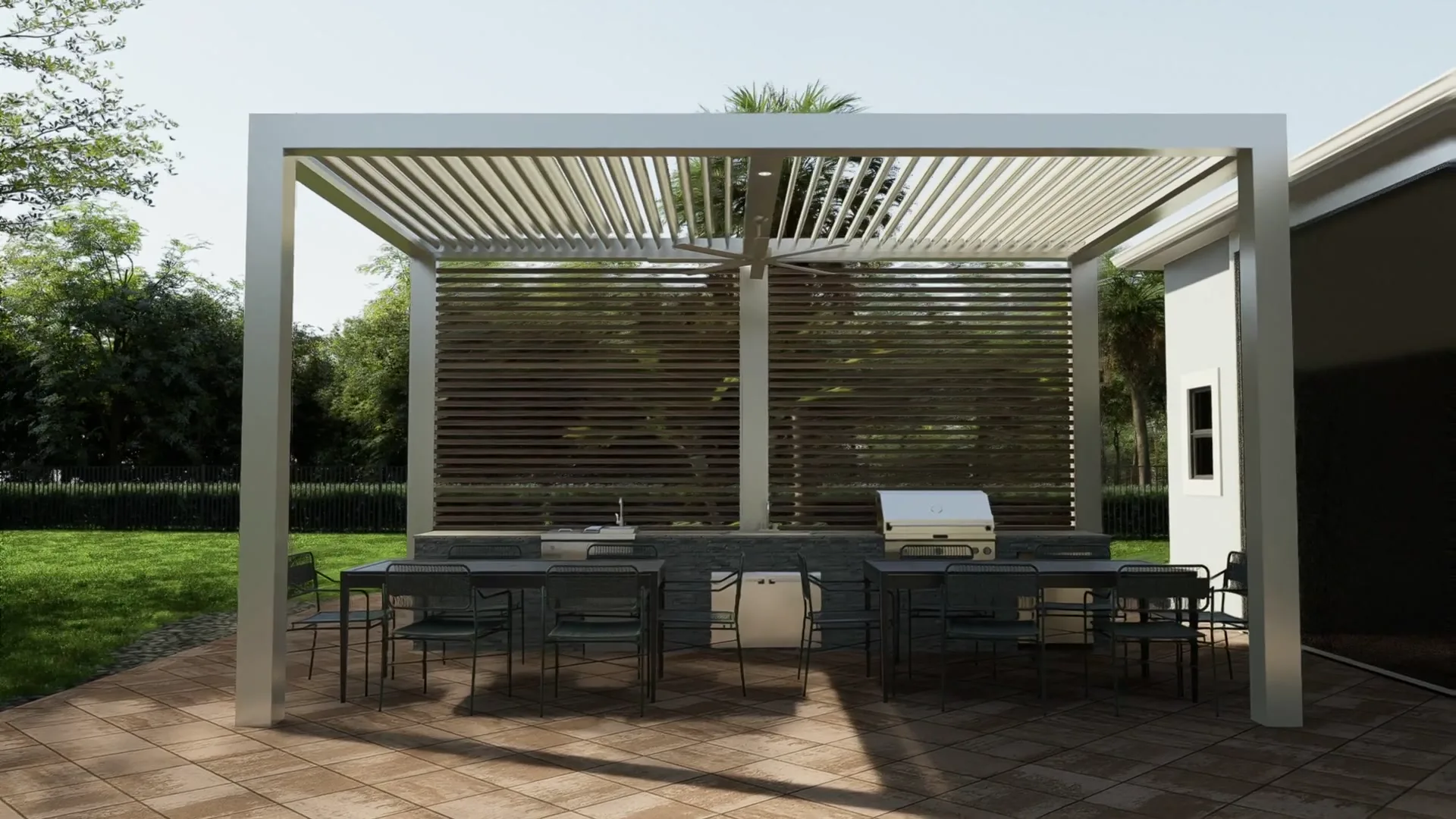 Option 1, outdoor kitchen pergola